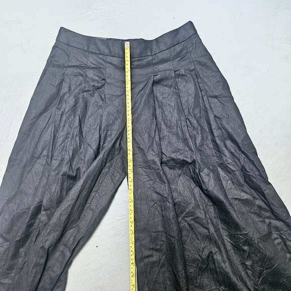Banana Republic Lenin Blend Black Ultra Wide Lina Palazzo Pants Pocket Sz 8 New - Picture 13 of 16